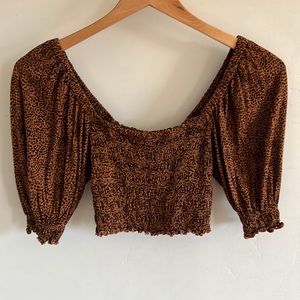 Urban outfitters smocked cropped top
